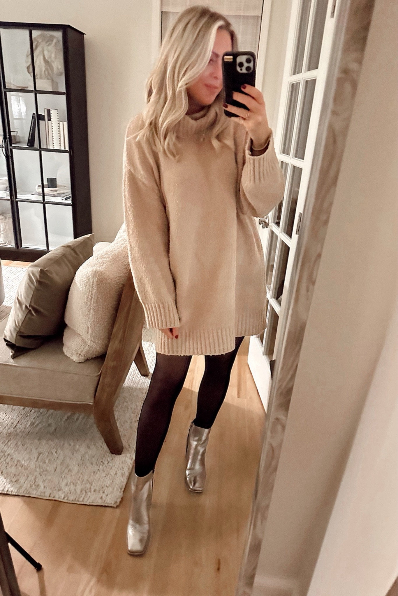 What I wore! A great sweater dress option that isn’t too short and very comfy! These are the best tights I have ever owned! I wear small in both! They don’t run or rip! 2pk is $10!!! 🤯

Dress. Winter style. Tights. Boots. Winter outfit  

#LTKstyletip #LTKover40 #LTKSeasonal