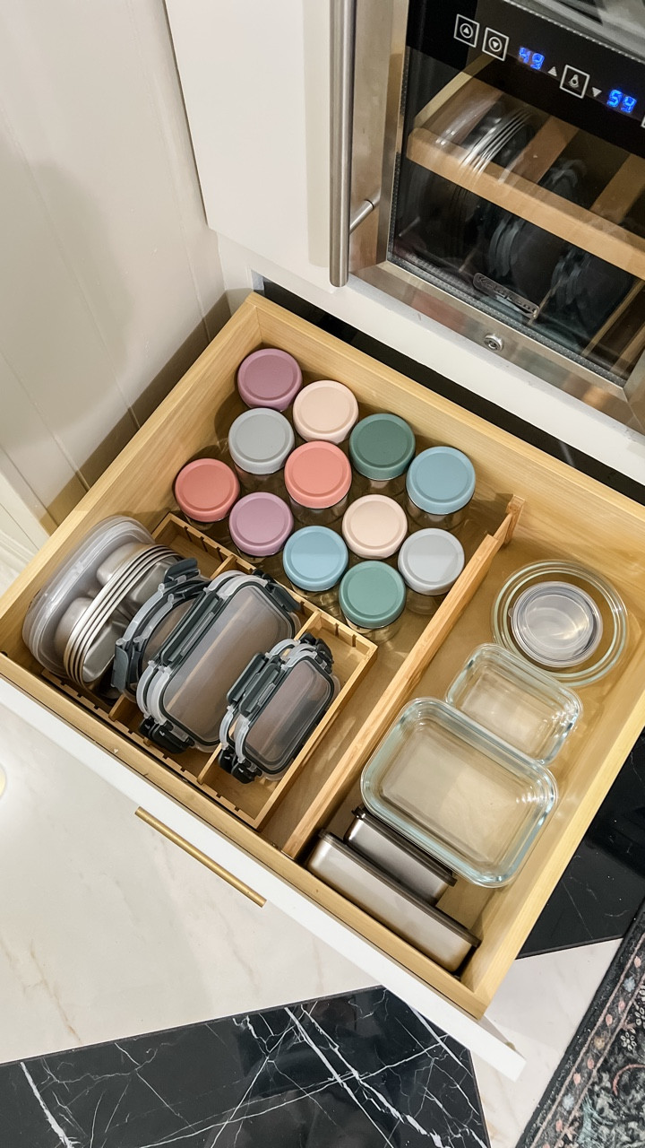 Lid organizer and drawer divider for the win! Now all my tupperware and glass jars are easy to get to and super organized for lunch-packing.

#LTKmomlife #LTKdayinmylife #LTKHome