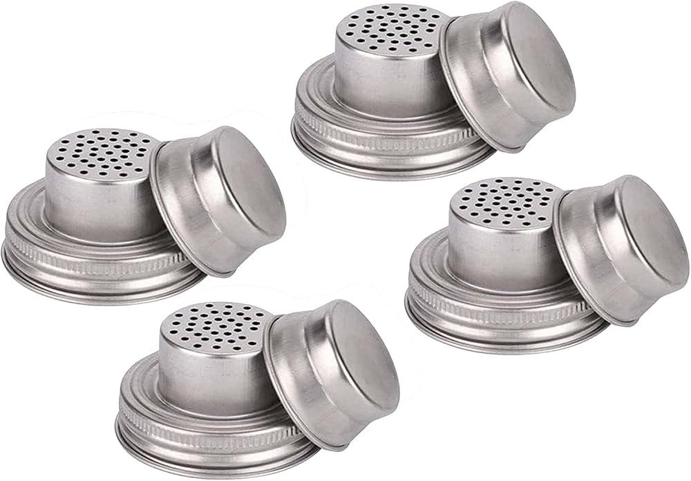 Mason Jar Shaker Lids Caps for Cocktail,Dredge Flour,Mix Spices,Sugar, Salt, Peppers and More or ... | Amazon (US)