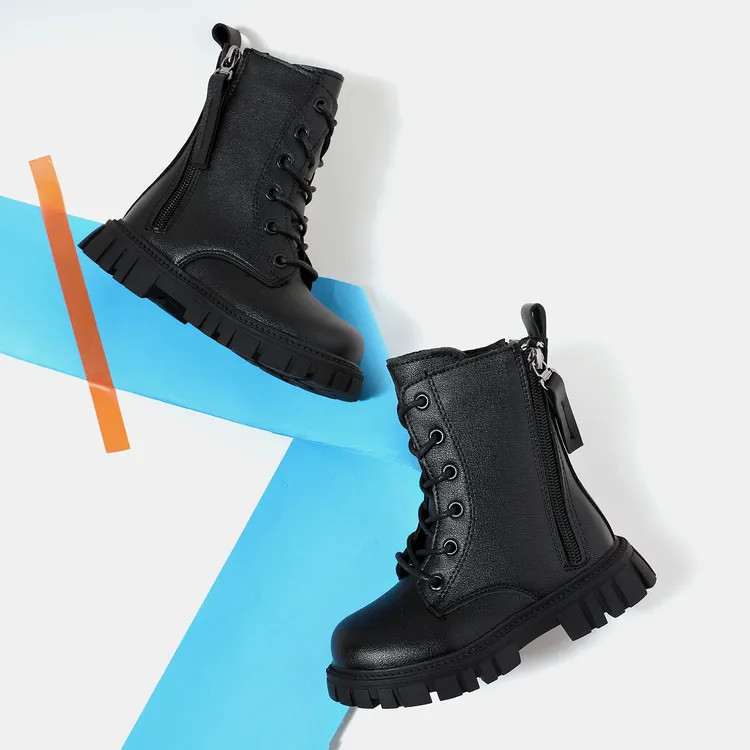 Toddler / Kid Lace Up Black High Top Boots | PatPat