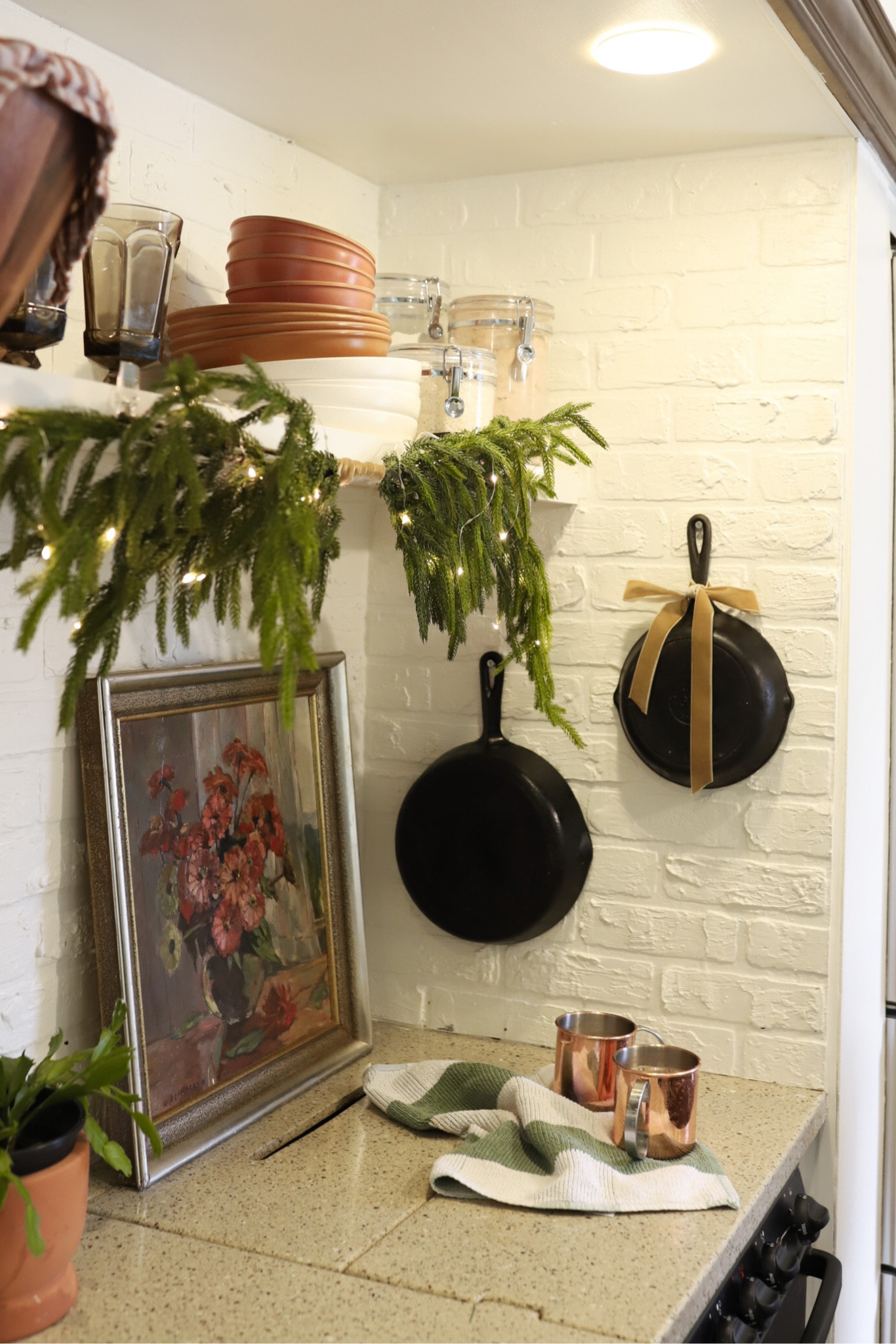 Put up the first of our Christmas decorations in our RV! I used two Norfolk “real touch” stems and some battery operated fairy lights to make a swag to sit above our tiny kitchen stove. Feeling extra cozy now! Man, can it just be Christmas year round. 🙈

TAGS: Christmas decor. Real touch garland. RV living. RV kitchen. RV life. RV decor. Small kitchen. Sustainable kitchen. Holiday decor  

#LTKHoliday #LTKSeasonal #LTKtravel