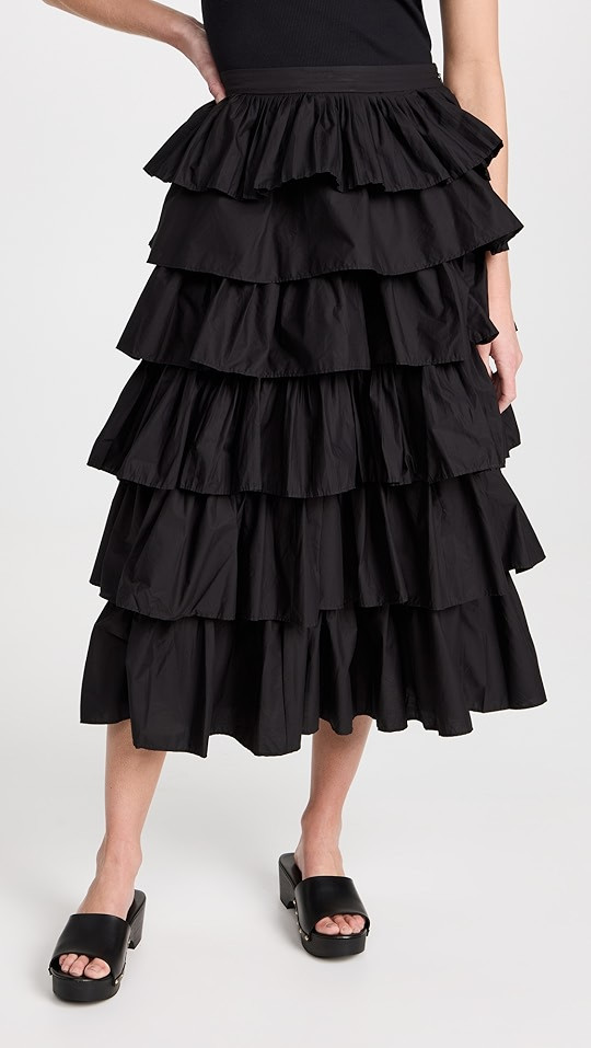 English Factory Pleated Combo Maxi Poplin Skirt | SHOPBOP | Shopbop