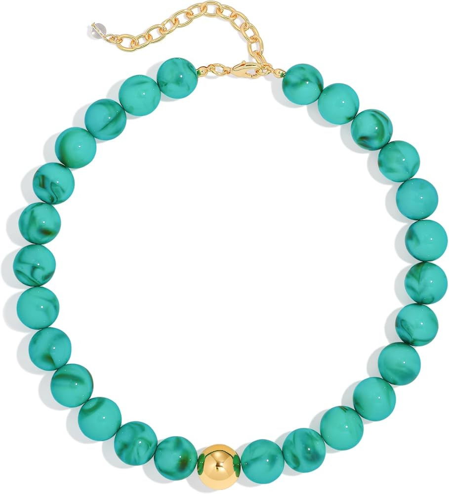 Chunky Beaded Necklace for Women Boho Statement Bead Necklace | Amazon (US)