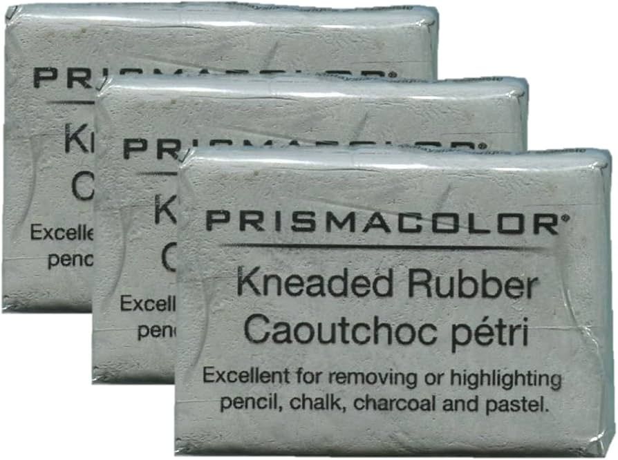 PRISMACOLOR Design Eraser, 1224 Kneaded Rubber Eraser, Grey (70531) (3 Pack) | Amazon (US)