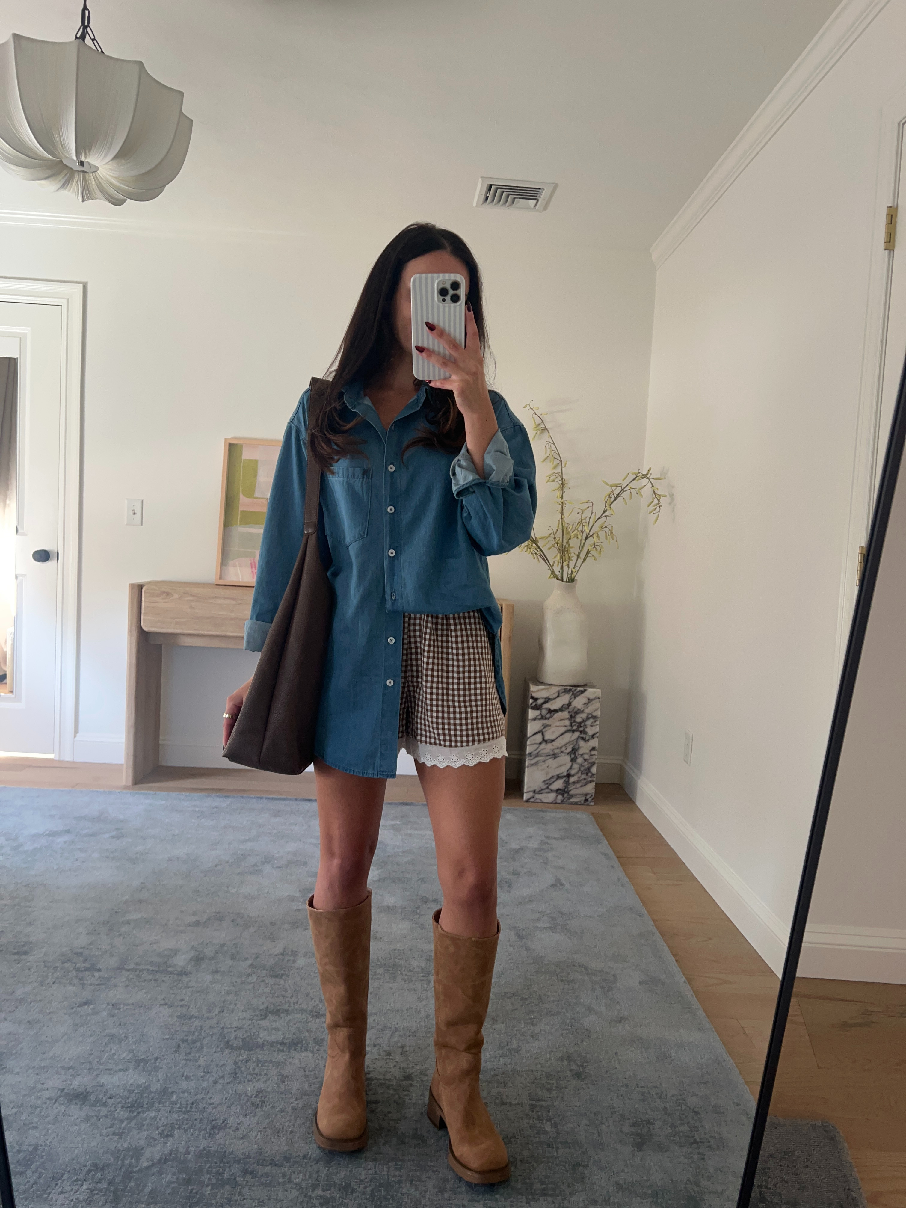Outfit that's perfect for fall- wearing XS in the shorts and S in the top! boots tts 

 #LTKSeasonal