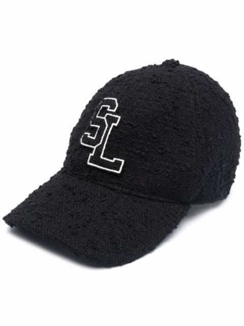 logo patch tweed baseball cap | Farfetch (US)
