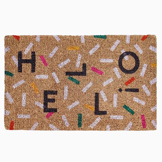 Hello Doormat, 18""x30"", Multi | West Elm (US)