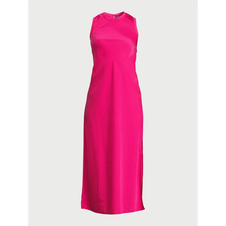 Scoop Women's Sleeveless Satin Midi Tank Dress, Sizes XS-XXL | Walmart (US)