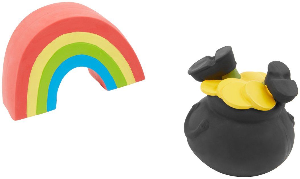 Frisco St. Patrick's Pot of Gold & Rainbow Latex Squeaky Dog Toy, 2 count | Chewy.com