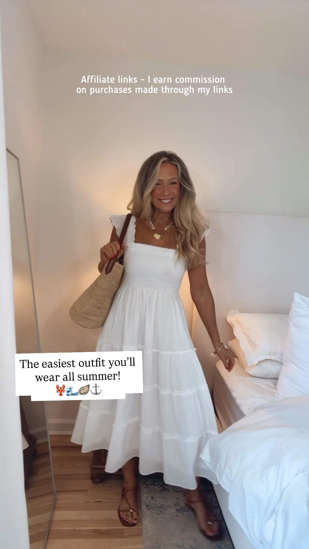 Affiliate links - I earn commission on purchases made through my links 

White summer dress midi flowy