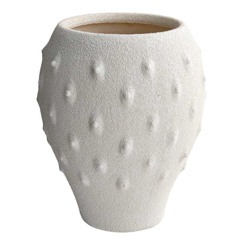 White Textured Ceramic Vase, 9.8", sold by At Home | At Home
