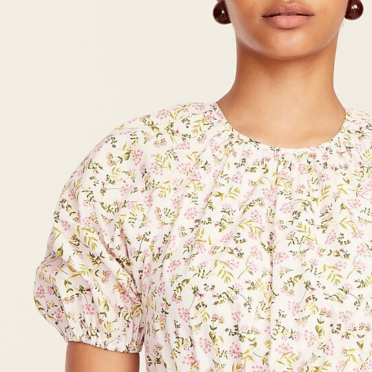 Side-cutout cotton poplin dress in meadow floral | J. Crew US