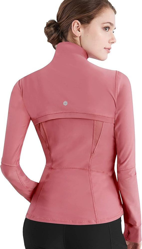 Lock and Love Women's Full Zip-up Yoga Workout Running Track Jacket with Thumb Holes | Amazon (US)