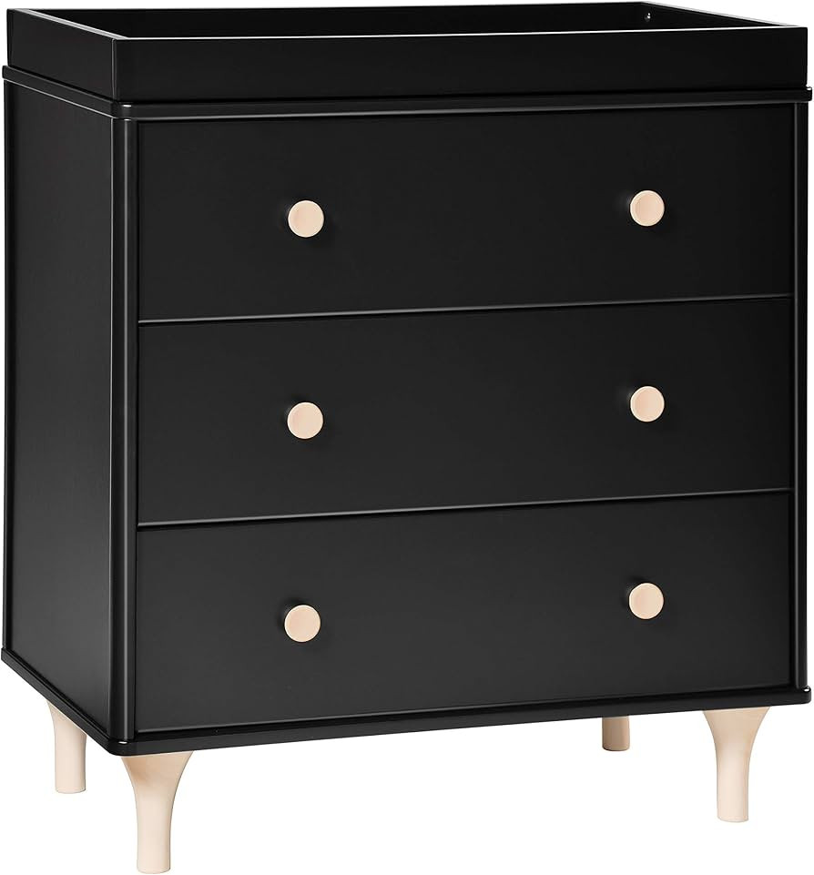 Babyletto Lolly 3-Drawer Changer Dresser with Removable Changing Tray in Black and Washed Natural... | Amazon (US)