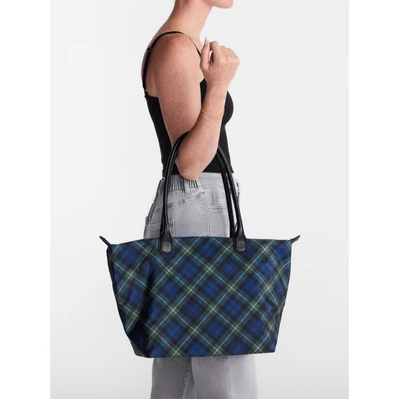No Boundaries Women's Tote Bag, Plaid | Walmart (US)
