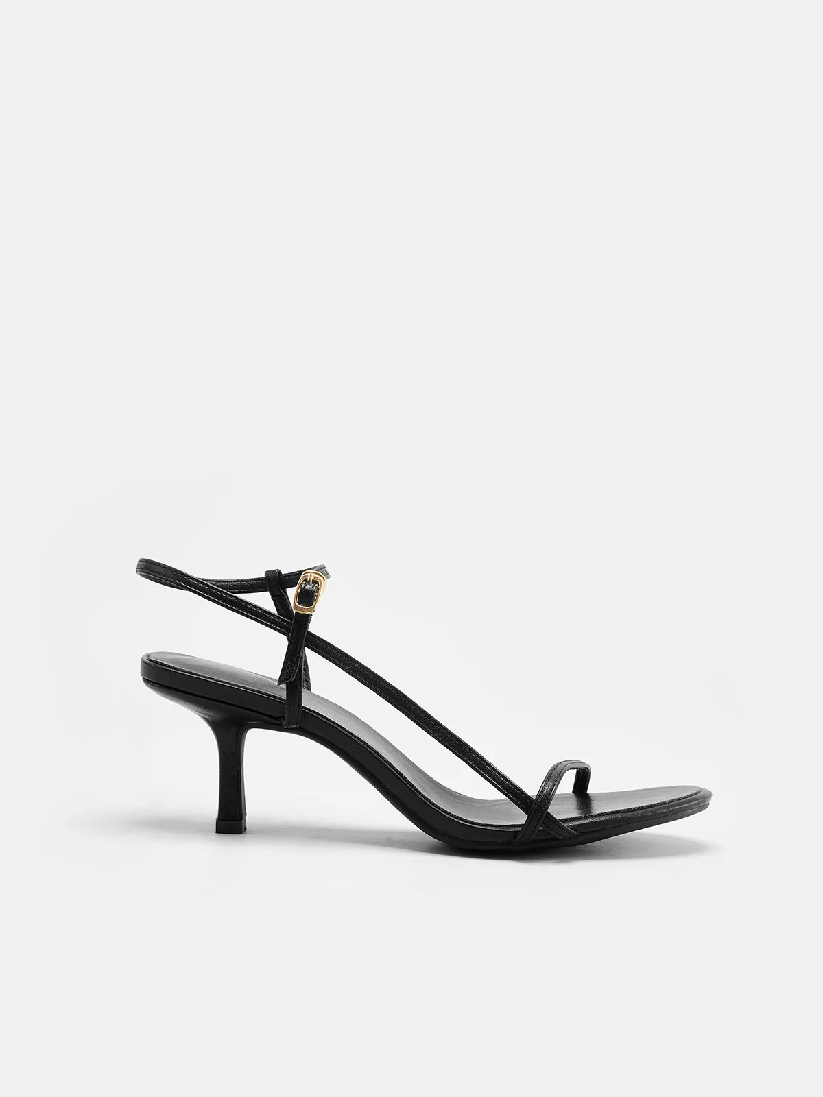 Leather Strappy Slingback Kitten Heel Sandals | Commense