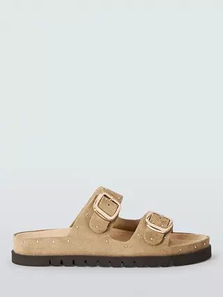 AND/OR Lexxie Adjustable Strap Suede Sandals, Brown | John Lewis (UK)