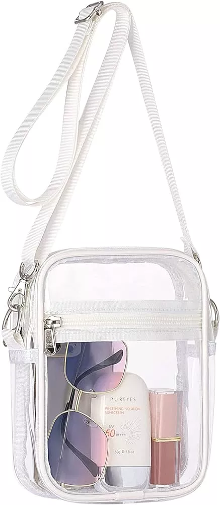  FAIME Clear Bags for Women, Cute Clear Crossbody Purse Stadium  Approved, Clear Handbag with Adjustable Strap, Clear Tote Bag for Women,  Concerts, Stadium (Small) : FAIME: Sports & Outdoors