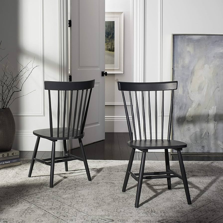 Safavieh American Homes Collection Parker Country Farmhouse Charcoal Grey Spindle Side Chair (Set... | Amazon (US)