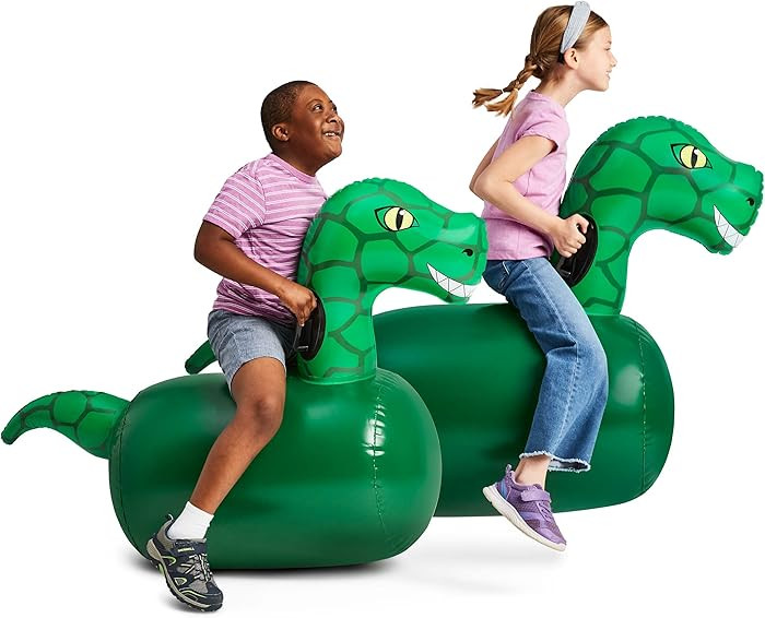Hearthsong Hop N Go Inflatable Dino Riding Bouncy Hopping Toys for Kids Ages 5+ - Ride On Bouncer... | Amazon (US)
