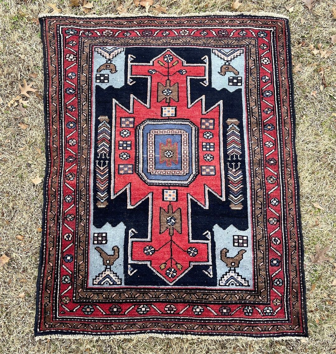 Nick - 3x4 Vintage Persian Wool Accent Rug | Etsy (US)