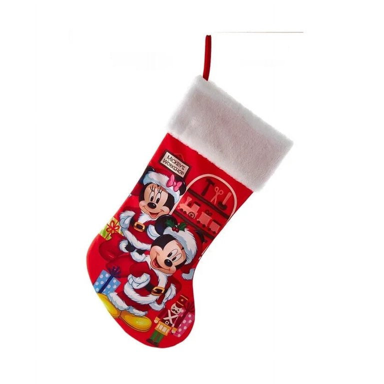 Disney MICKEY'S WORKSHOP Mickey & Minnie Christmas Stocking, 19", by Kurt Adler | Walmart (US)
