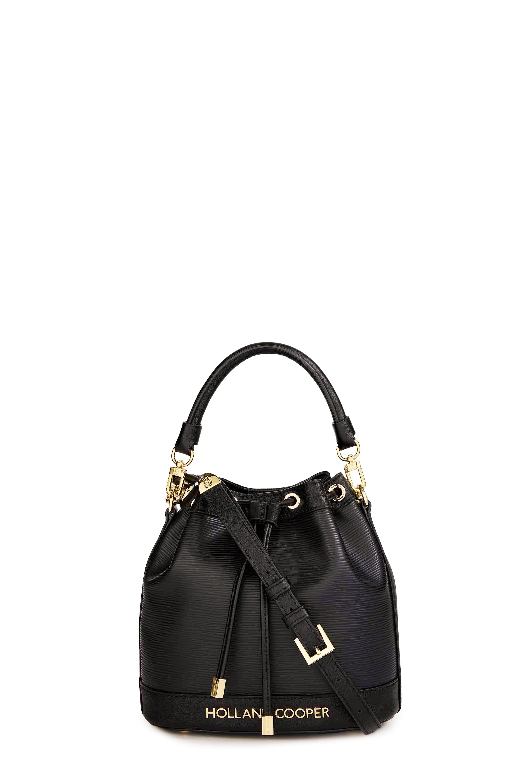 Abbot Bucket Bag (Textured Black) | Holland Cooper