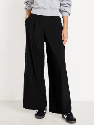 Extra High-Waisted SleekTech Pleated Trousers | Old Navy (US)
