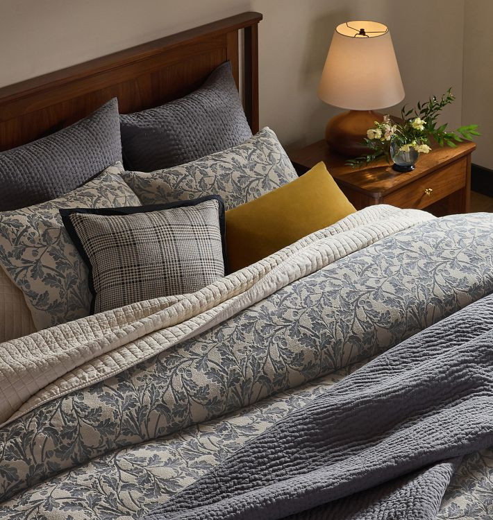 Pick-Stitch Cotton Quilt & Shams - iron | Rejuvenation