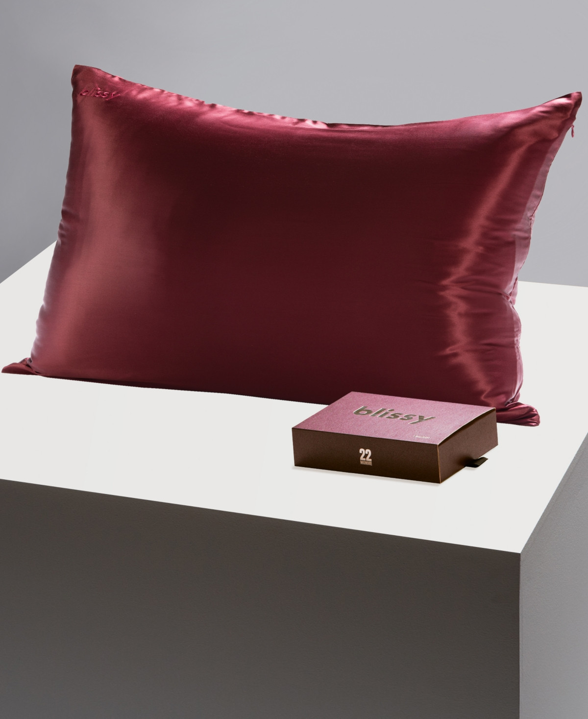 Blissy 22-Momme Silk Pillowcase, Standard - Burgundy | Macy's
