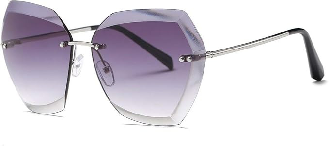 AEVOGUE Sunglasses For Women Oversized Rimless Diamond Cutting Lens Sun Glasses AE0534 | Amazon (US)