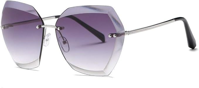 AEVOGUE Sunglasses For Women Oversized Rimless Diamond Cutting Lens Sun Glasses AE0534 | Amazon (US)