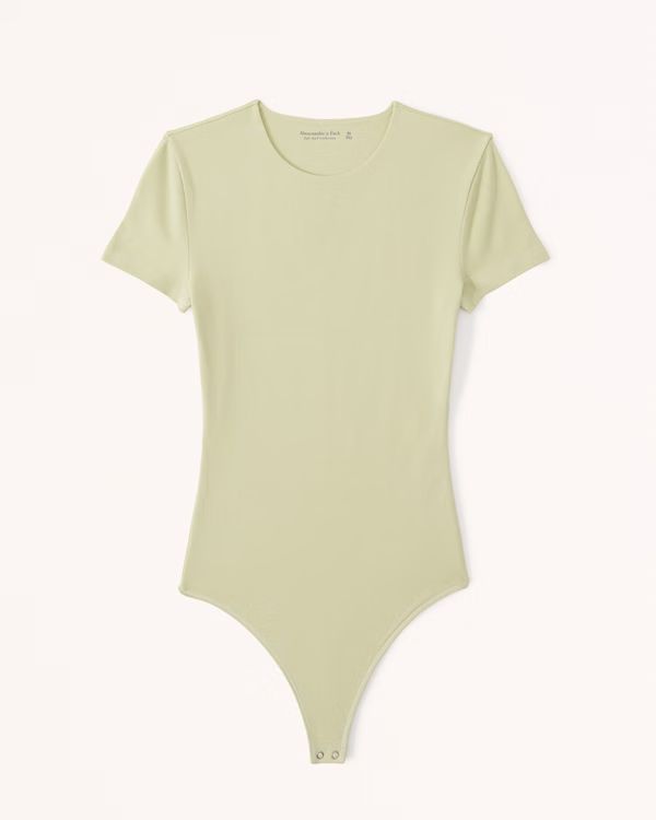 Short-Sleeve Cotton Seamless Fabric Crew Bodysuit | Abercrombie & Fitch (US)