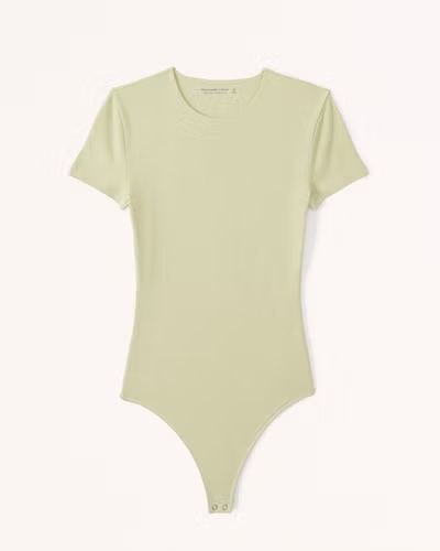 Short-Sleeve Cotton Seamless Fabric Crew Bodysuit | Abercrombie & Fitch (US)