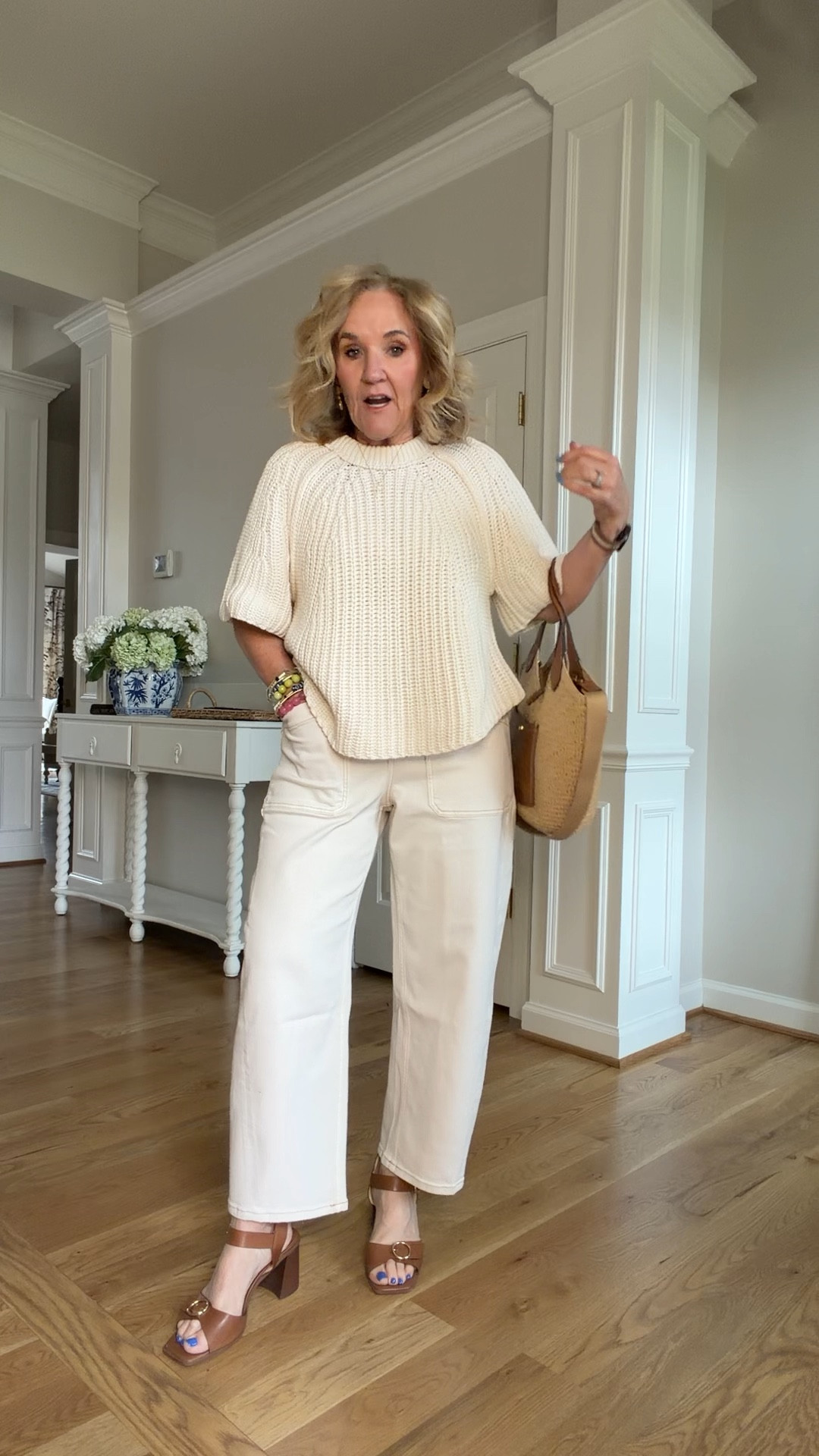 Spanx LTK sale 20% off sitewide 3/12-3/15
Use code LTKSPANX
Even works on sale prices 
Im wearing a medium petite in bottoms and a medium in tops unless noted below
The dark wash wide leg jeans run snug. Size up especially if thicker in the middle. 
Stretch twillbarrrl pants run big. Size down if inbetween 
Striped sweater size small 
Ecru sweater size medium 
Denim
Shirt size small 

#LTKspring #LTKSpringSale #LTKSaleAlert