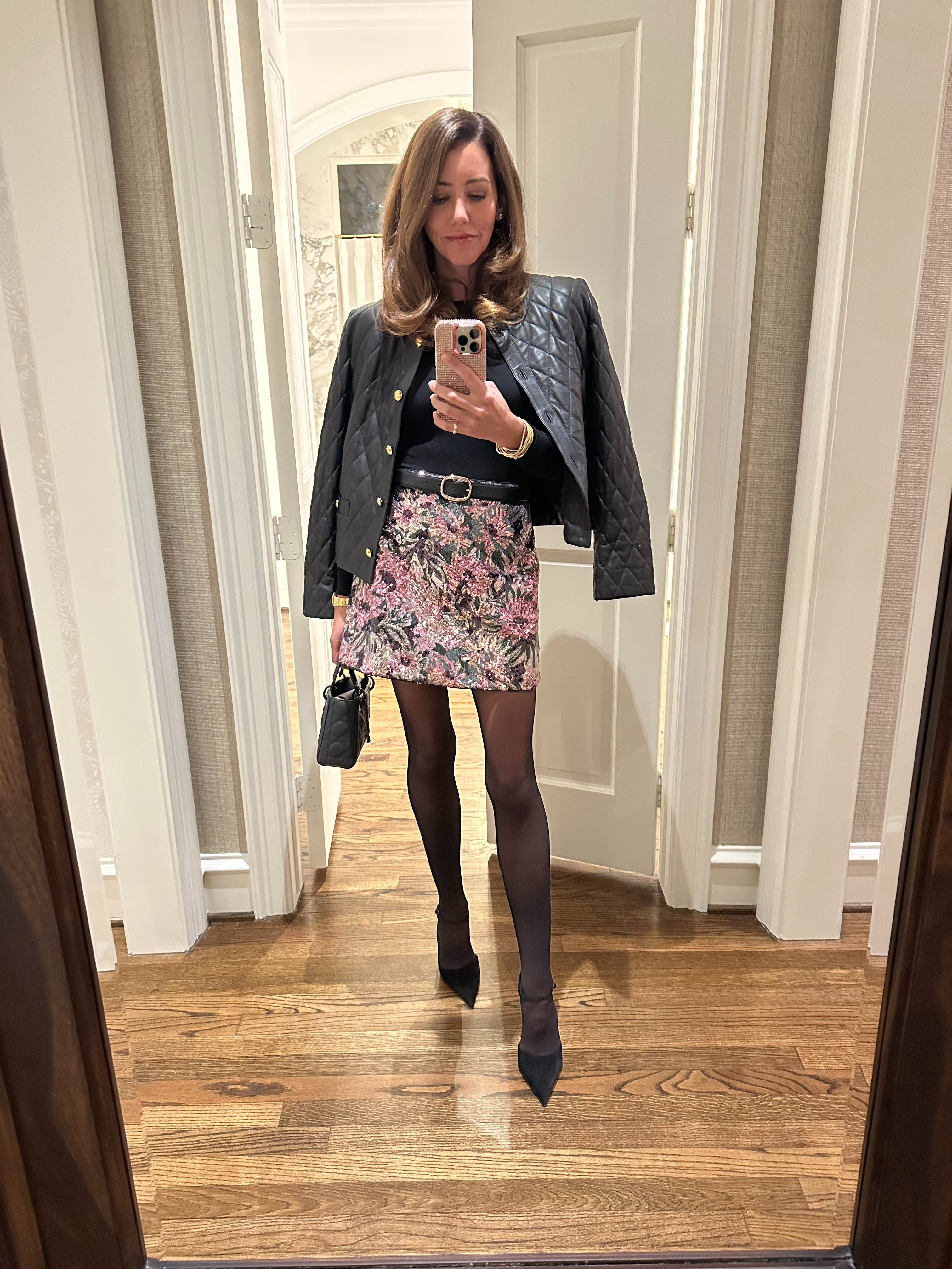 nili lotan jacket // wolford bodysuit // self-portrait skirt // wolford tights // christian louboutin shoes // dior bag 

 