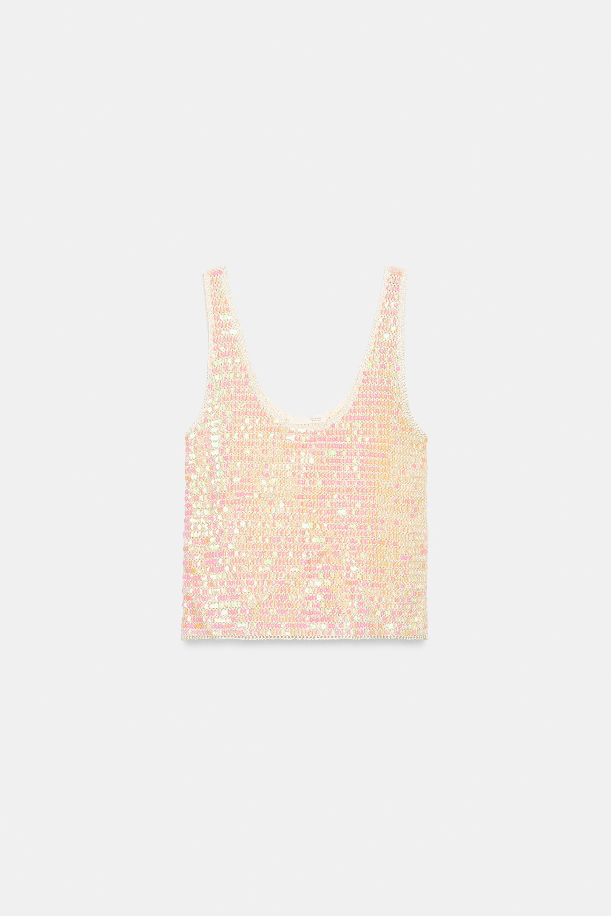 SEQUINNED STRAPPY TOP | Zara UK