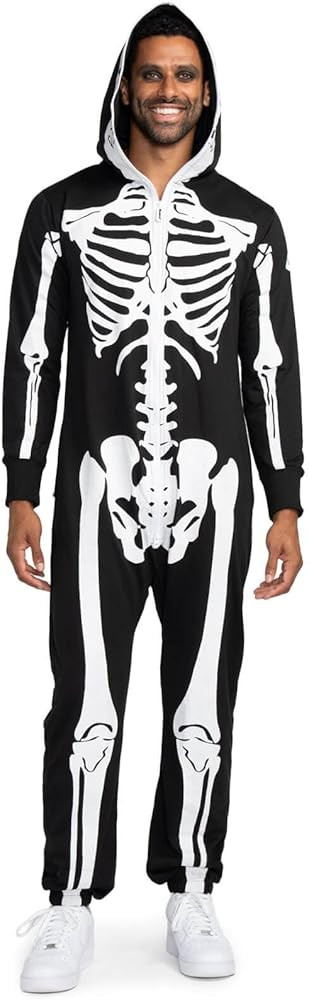 Tipsy Elves Halloween Skeleton Costume for Men - Comfy Easy Adult Onesie Jumpsuit - Front and Bac... | Amazon (US)