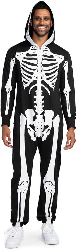 Tipsy Elves Halloween Skeleton Costume for Men - Comfy Easy Adult Onesie Jumpsuit - Front and Bac... | Amazon (US)