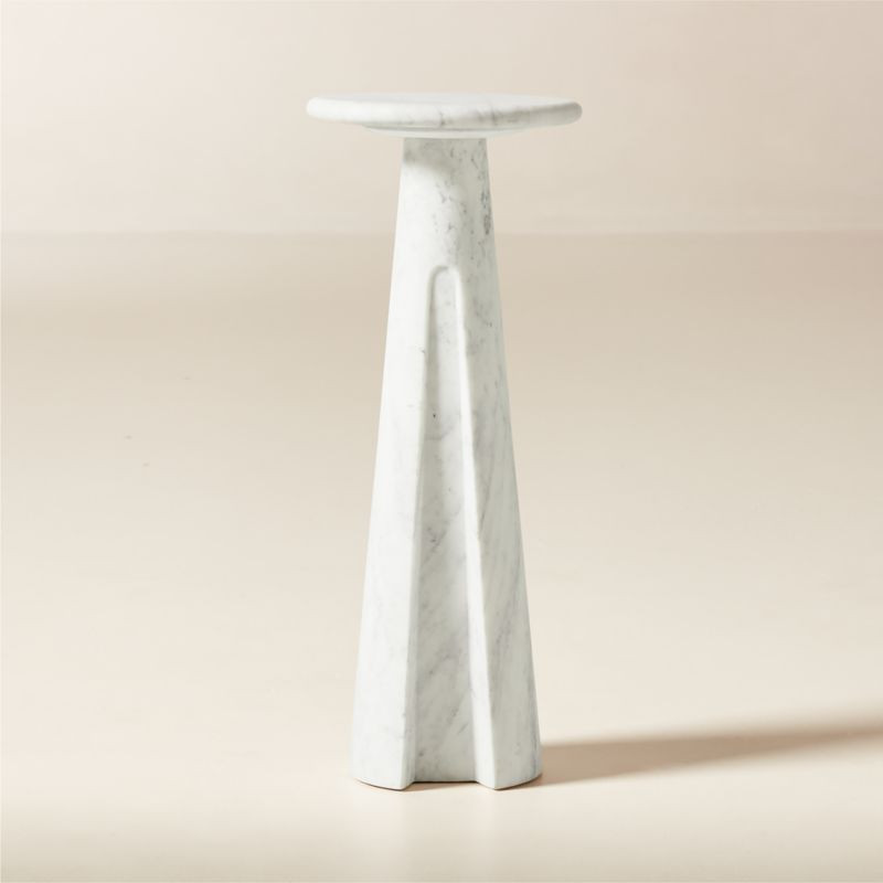 Ciccio White Marble Side Table + Reviews | CB2 | CB2
