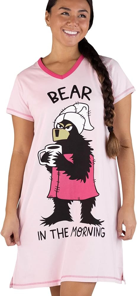 Lazy One Women's Novelty Nightshirt \u2013 Funny Cotton Nightgown, Cute V-neck Sleep Shirts, Wome... | Amazon (US)