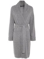 Weekend Max Mara - Wool knit coat w/ self-tie belt - Grey | Luisaviaroma | Luisaviaroma