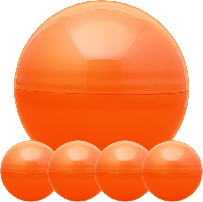 Big Claw Machine Capsules Orange Plastic Sphere Party Favor Containers Round 5 pcs 7.9 inch Jumbo... | Amazon (US)