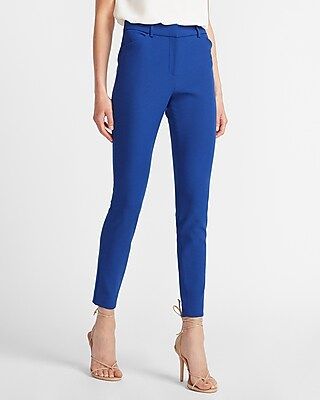 High Waisted Supersoft Twill Skinny Pant Blue Women's 14 Short, by Express | Express