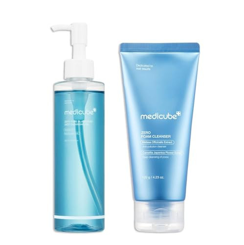 medicube Double Cleansing Duo for Flawless Glass Skin: Zero Pore Blackhead Cleansing Oil and Zero Foam Cleanser, Valentines Day Gifts for Her, Skin Care Set | Amazon (US)
