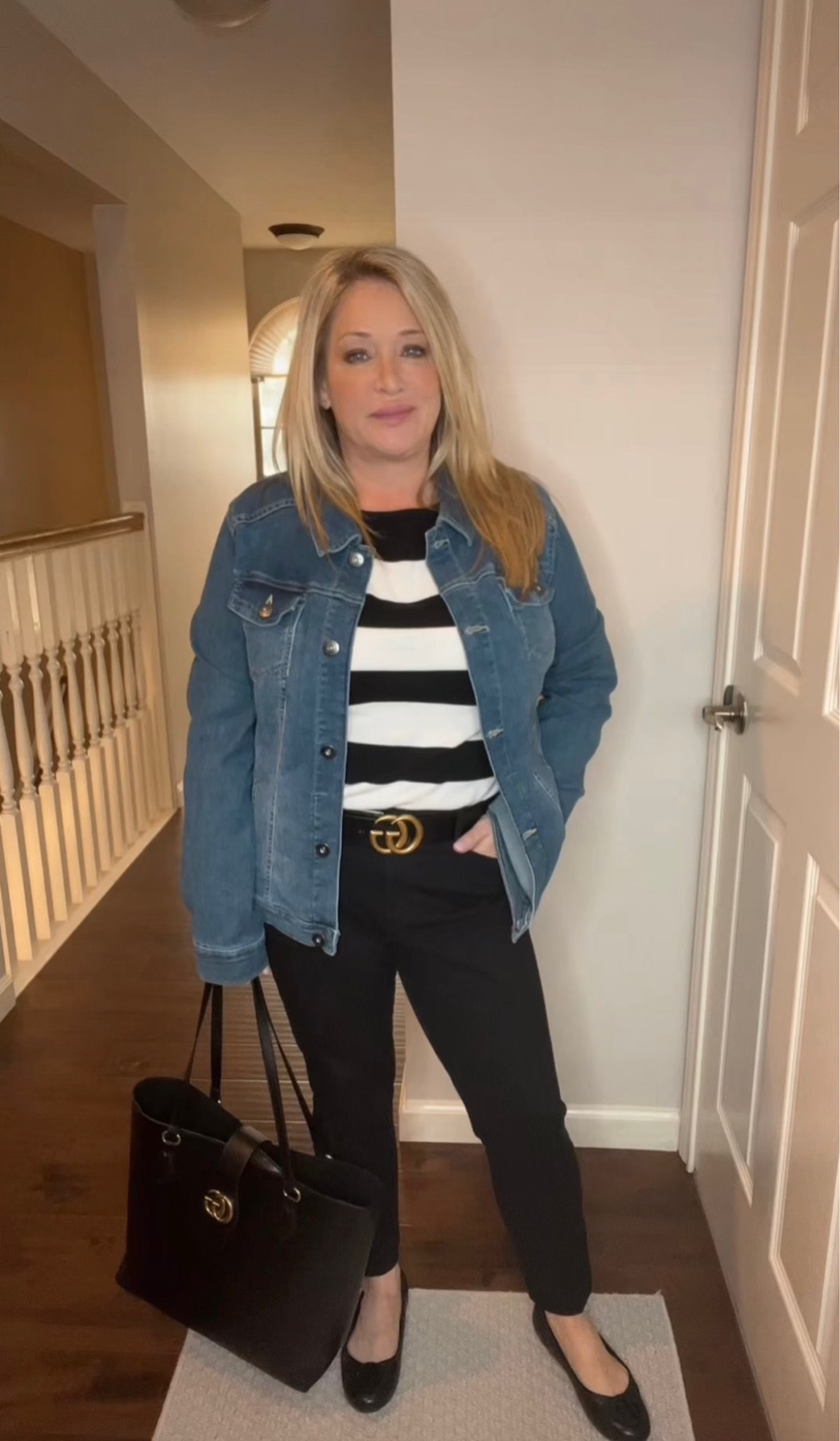 Casual outfit
For reference shirt size XLg, black pants size 8 petite, blue, Jean jacket size XLg 

#LTKitbag #LTKU #LTKshoecrush