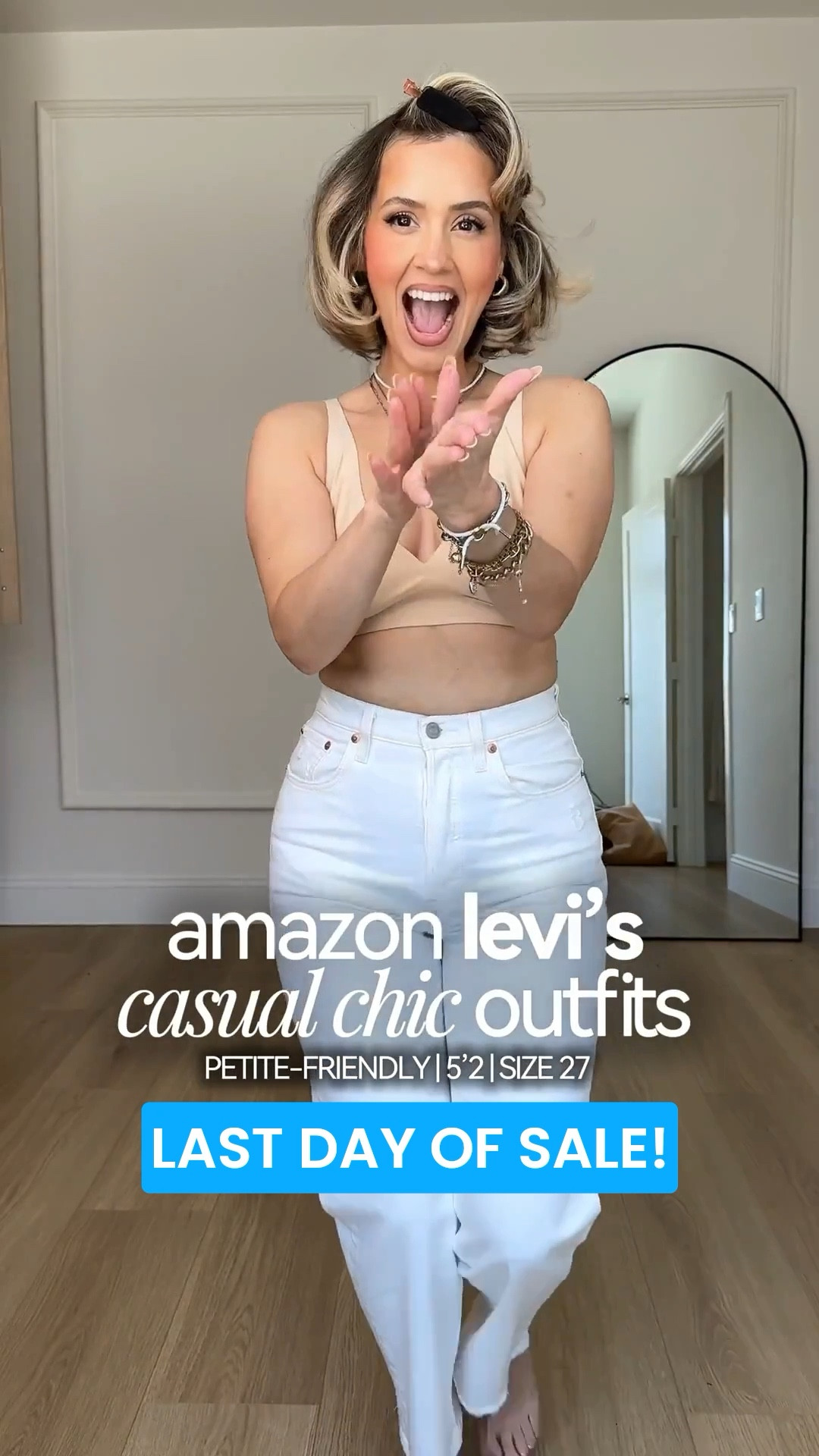 LAST DAY OF SALE! Amazon Levi’s outfits 👏🏼🙊

Wearing small in all tops! 
✔️1st jeans: rib cage straight ankle jeans size 27 | color: cloud over white | some stretch! TTS

✔️2nd jeans: 94 baggy jeans size 28 in color New Blue | no stretch size up 

✔️3rd jeans: rib cage straight ankle jeans size 27 | color: jazz pop medium indigo | some stretch size up 

✔️4th jeans: cinch waist baggy jeans size 27 in color blank impact 

✔️5th jeans: 318 shaping jeans size 27 in color tall glass of water | amazing stretch

#LTKSaleAlert #LTKootd #LTKPetite