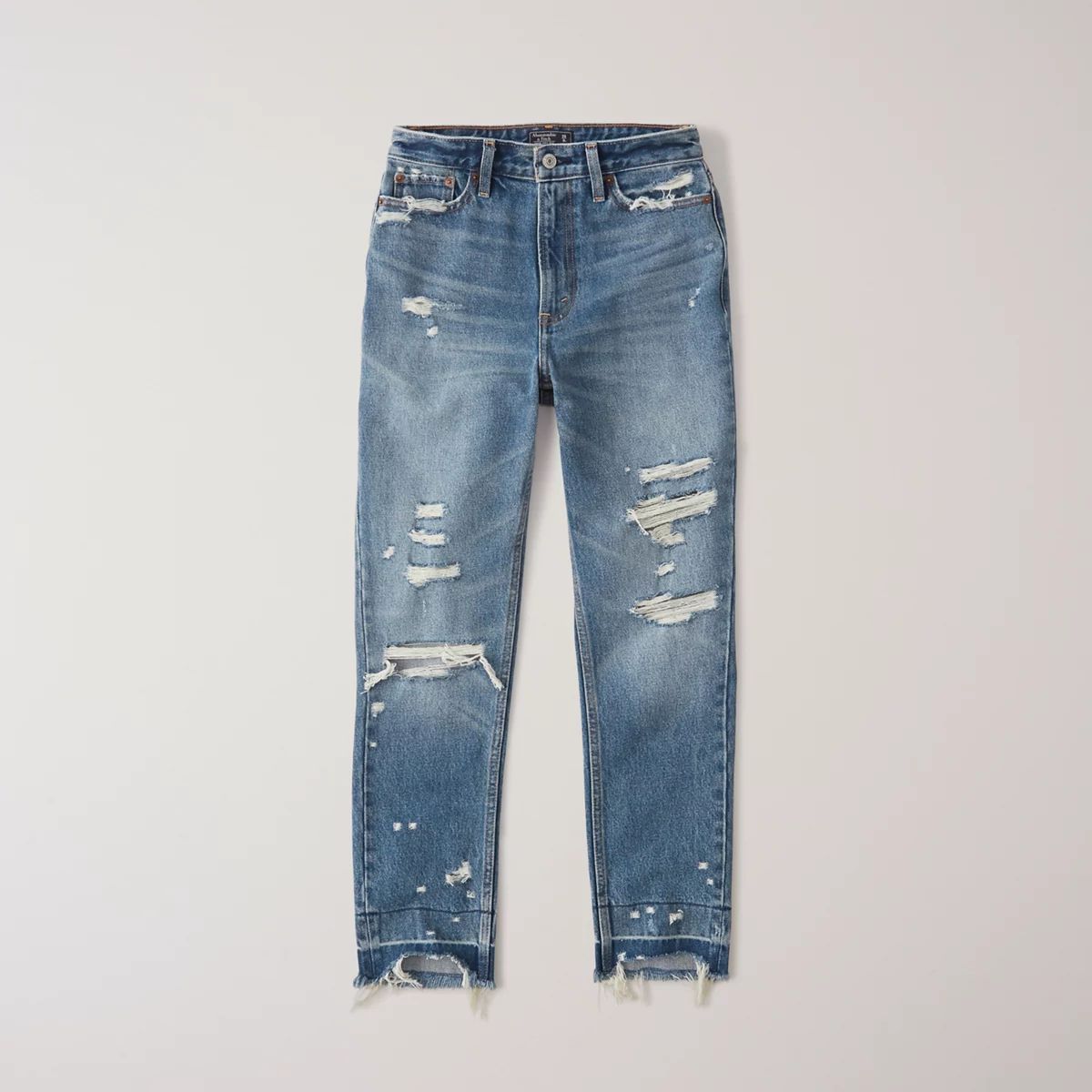 Ripped High Rise Mom Jeans | Abercrombie & Fitch US & UK