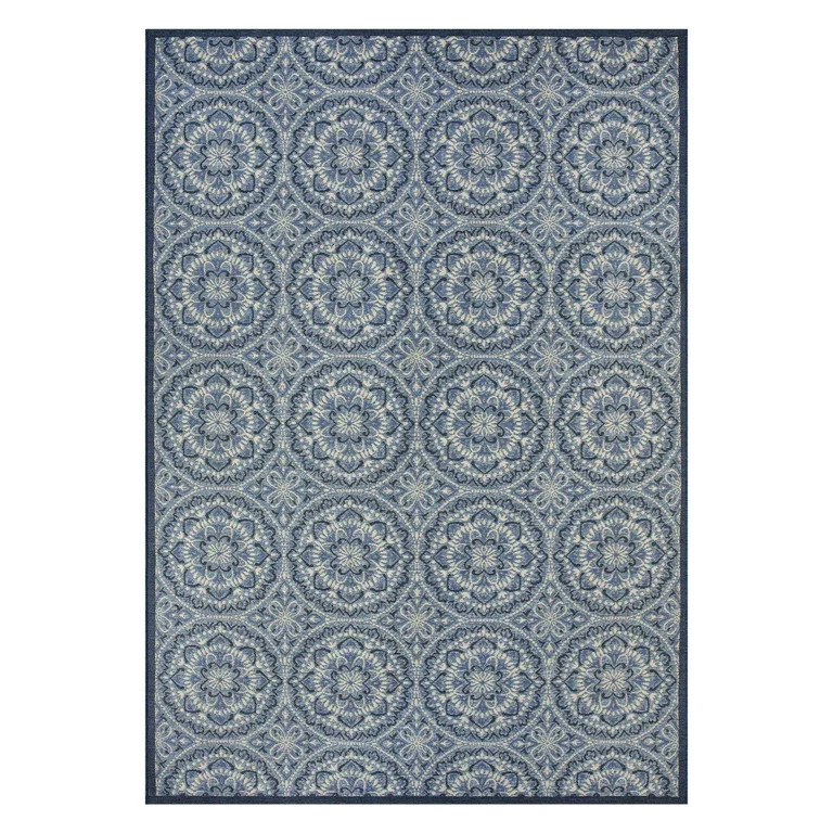 Better Homes & Gardens 7’x10’ Blue Monarch Medallion Outdoor Rug | Walmart (US)