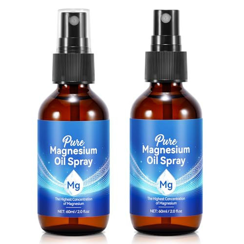 Topical Magnesium Oil Spray, Pure Magnesium Oil Spray for Feet, 100% Pure, Quick Absorption - Natural Source with Powerful Blend of Essential Oils 2.02 fl oz (2 Fl Oz (Pack of 2)) | Amazon (US)